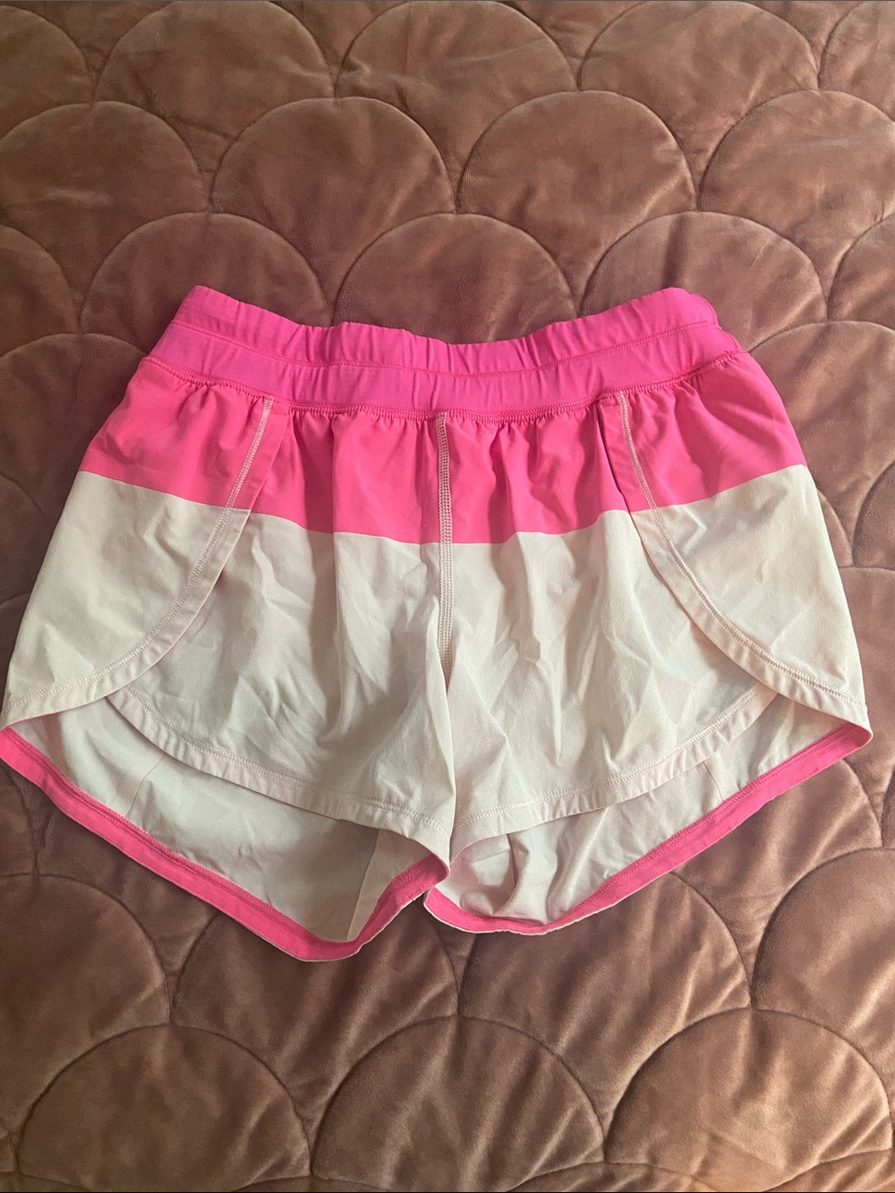 lululemon athletica Pink and Cream Two-Tone Athletic Shorts